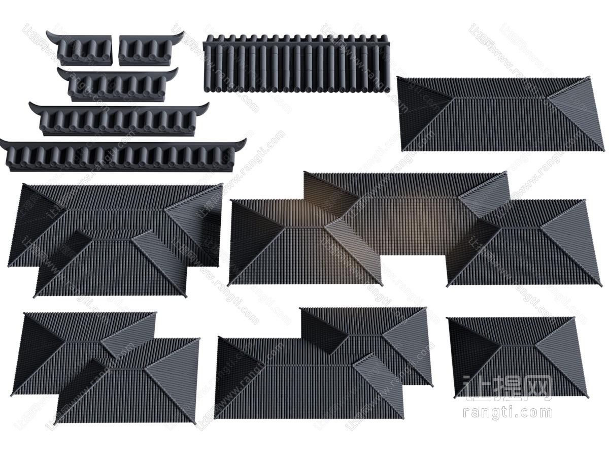 新中式屋檐建筑构件