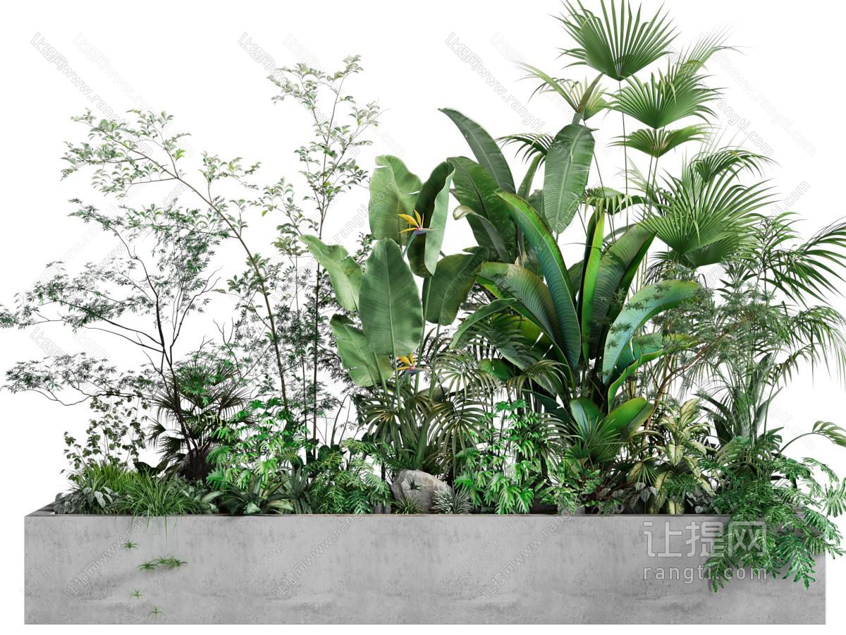 现代水泥花坛花草植物景观园艺小品