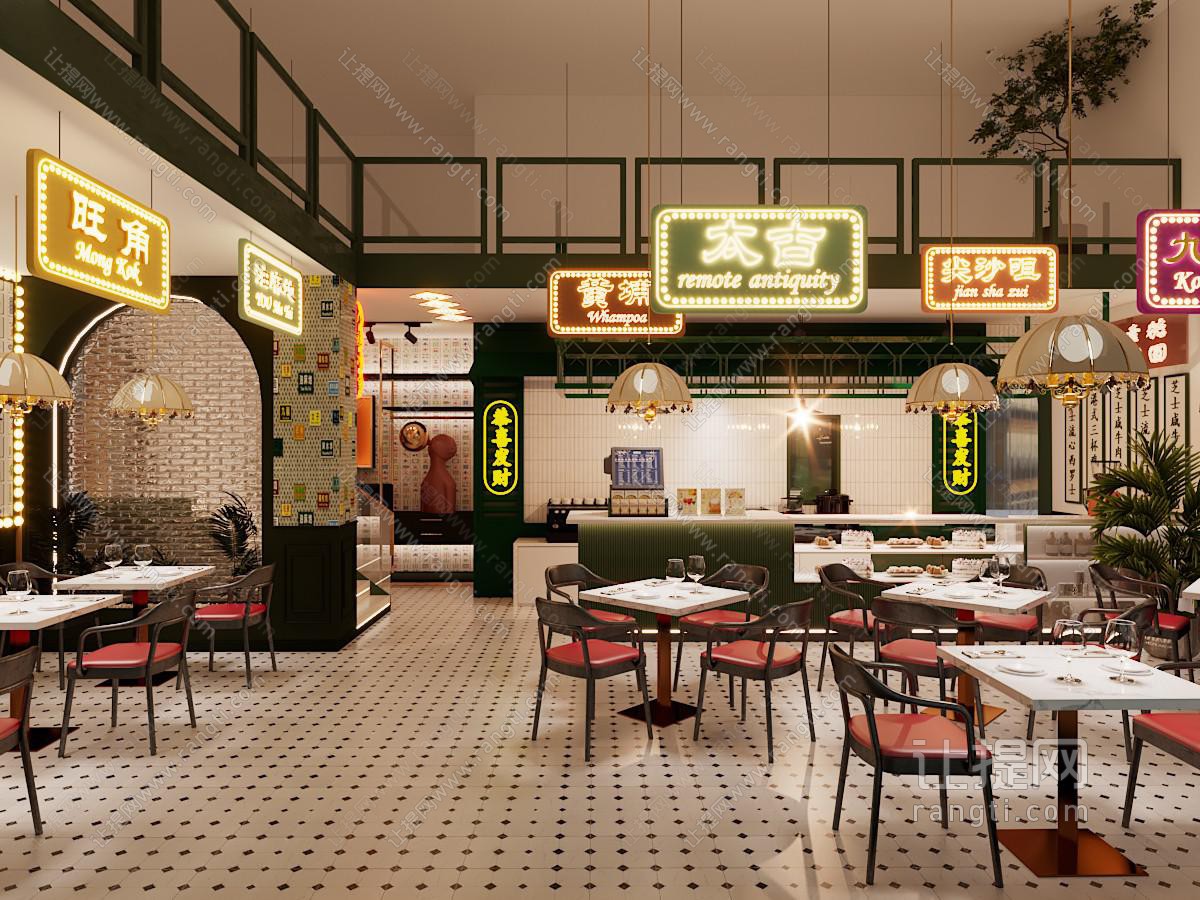 工业风loft港式甜点店