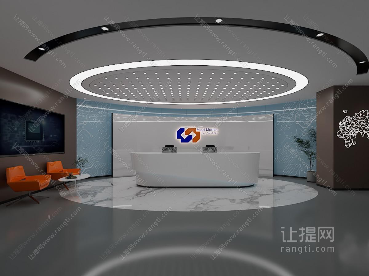 现代公司大堂前台接待