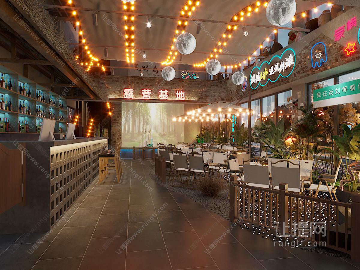 工业风loft主题饭店餐厅