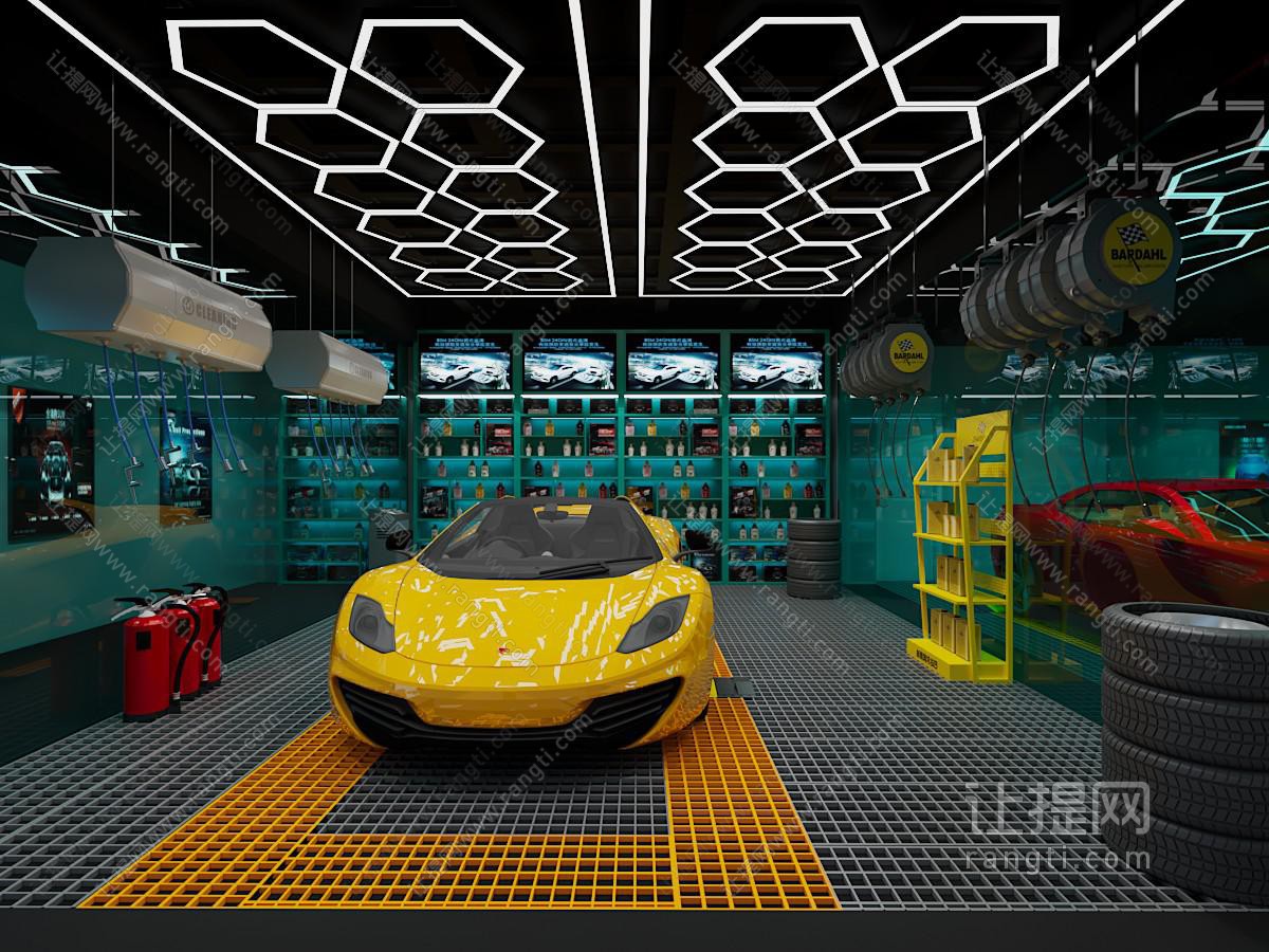工业风loft汽车美容维修4S店
