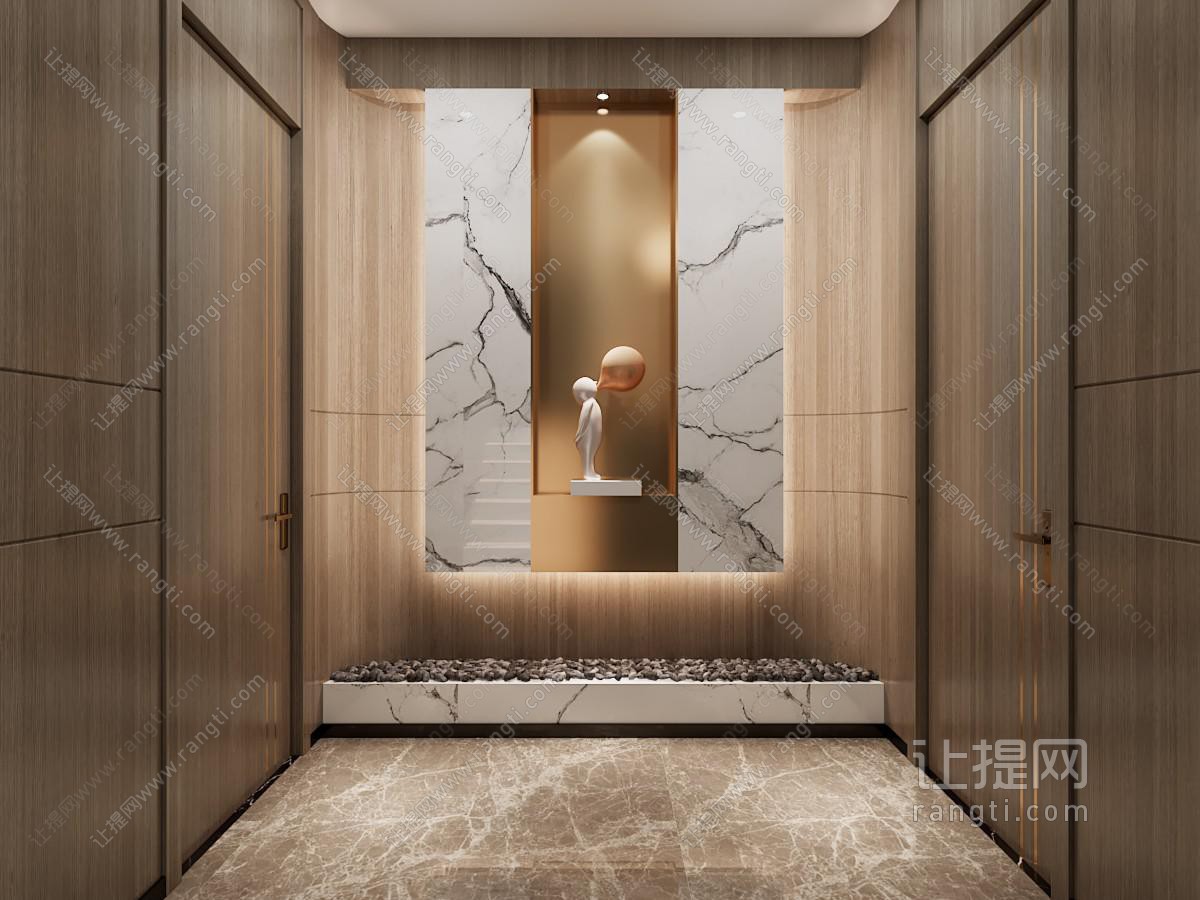现代酒店过道景观园艺小品