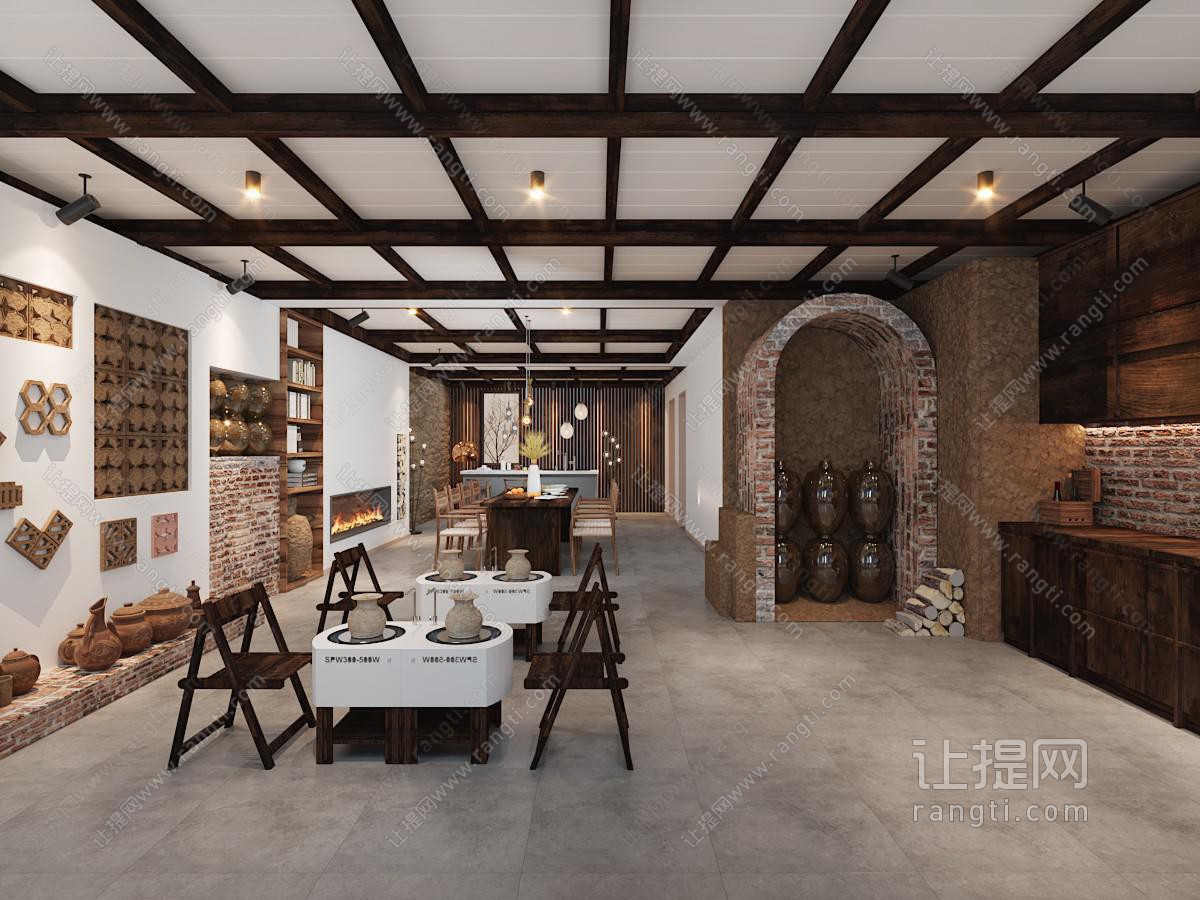 工业风loft陶艺陶瓷器皿手工艺坊