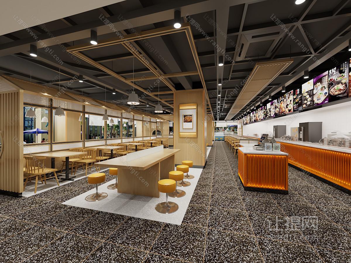工业风loft饭店餐馆食堂就餐区