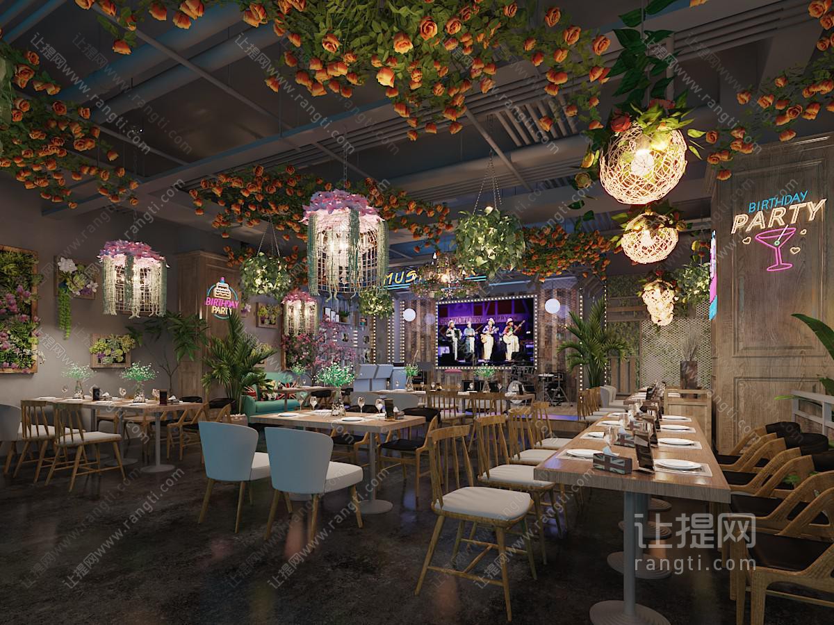 工业风loft饭店餐馆就餐区
