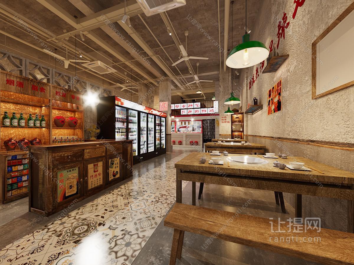 工业风loft怀旧饭店餐馆
