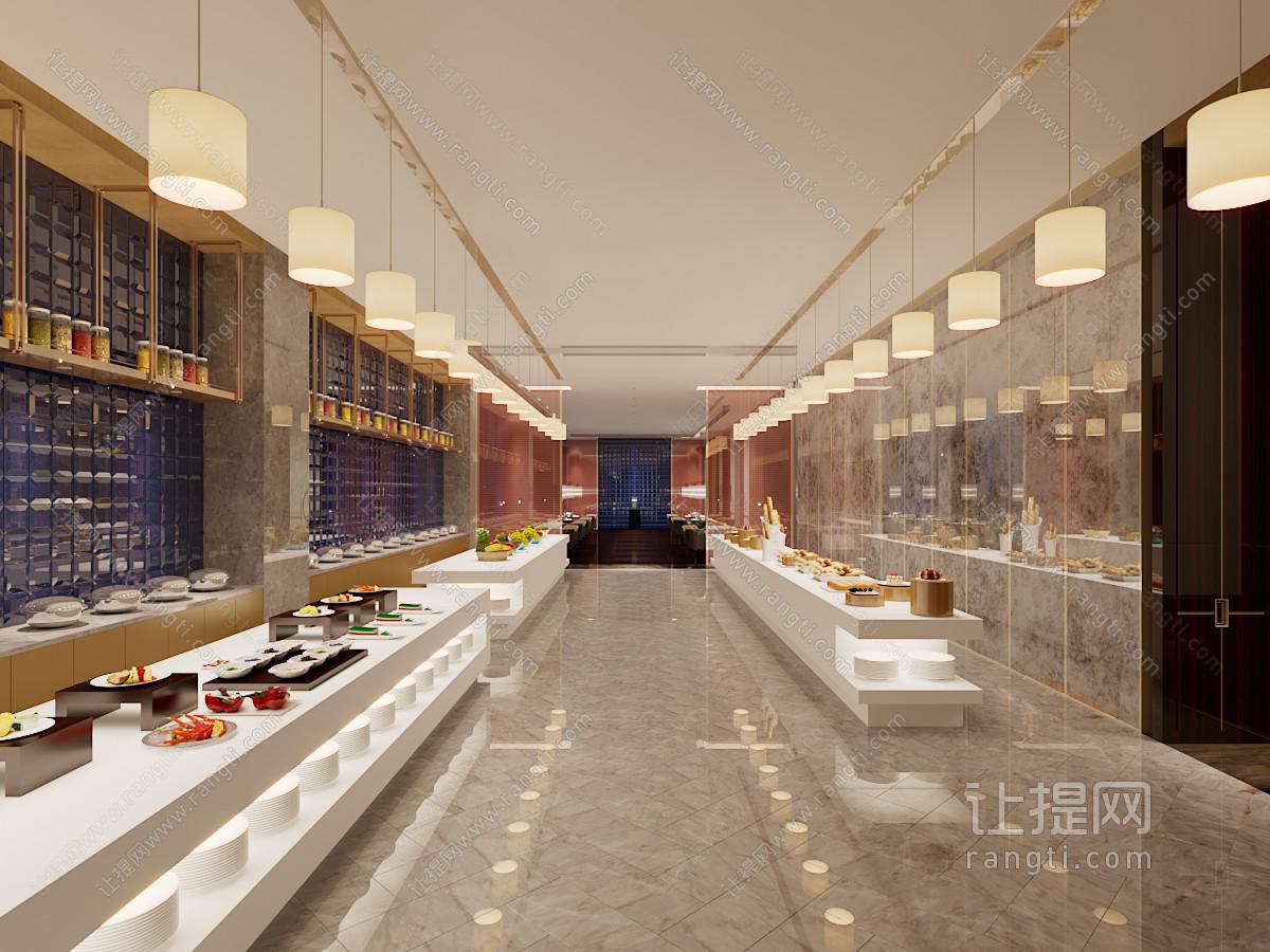 现代自助餐饭店餐馆