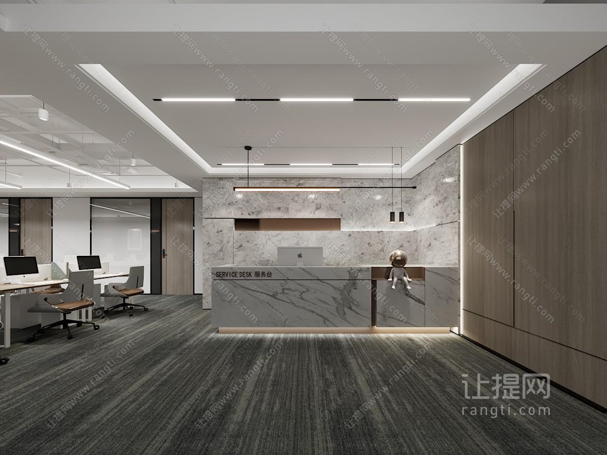 现代公司大堂前台接待