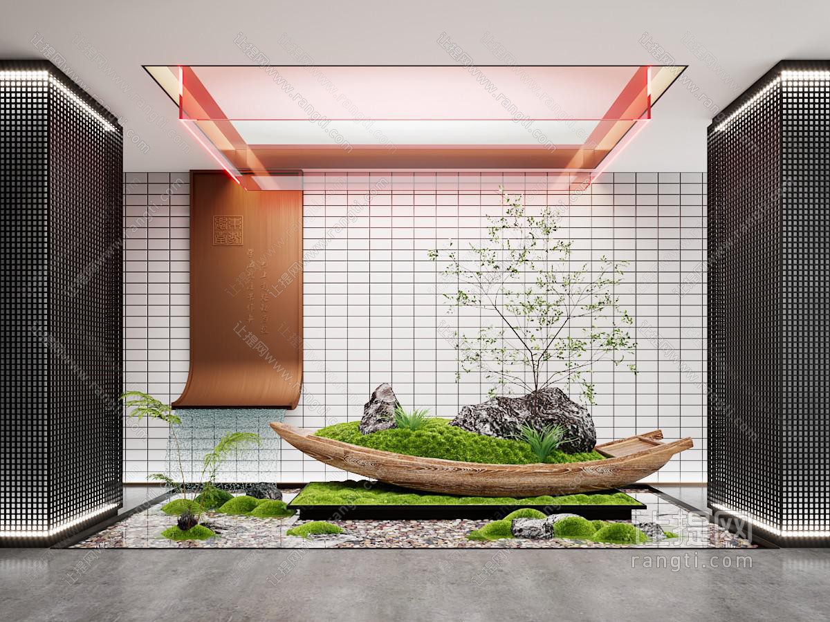 新中式室内景观造景、园艺小品