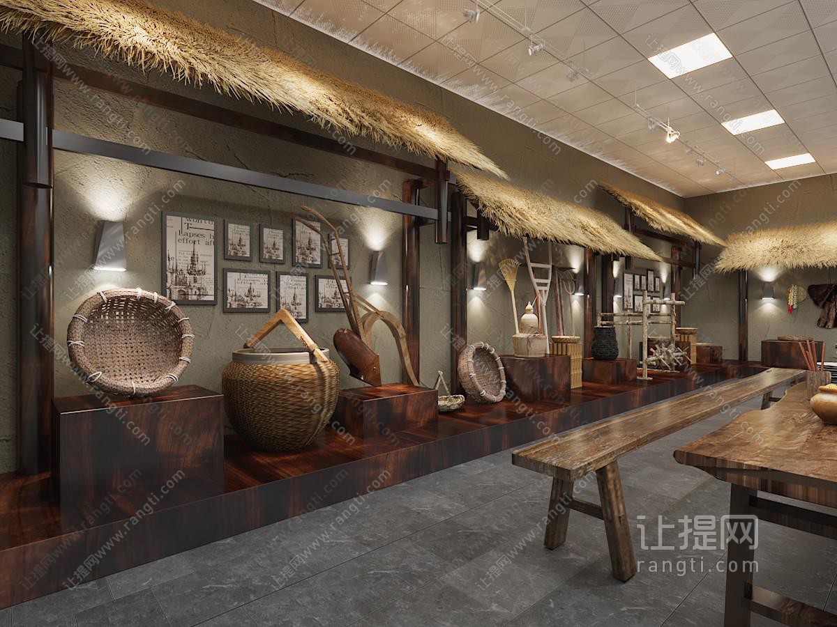 现代中国农村农用工具展厅展览