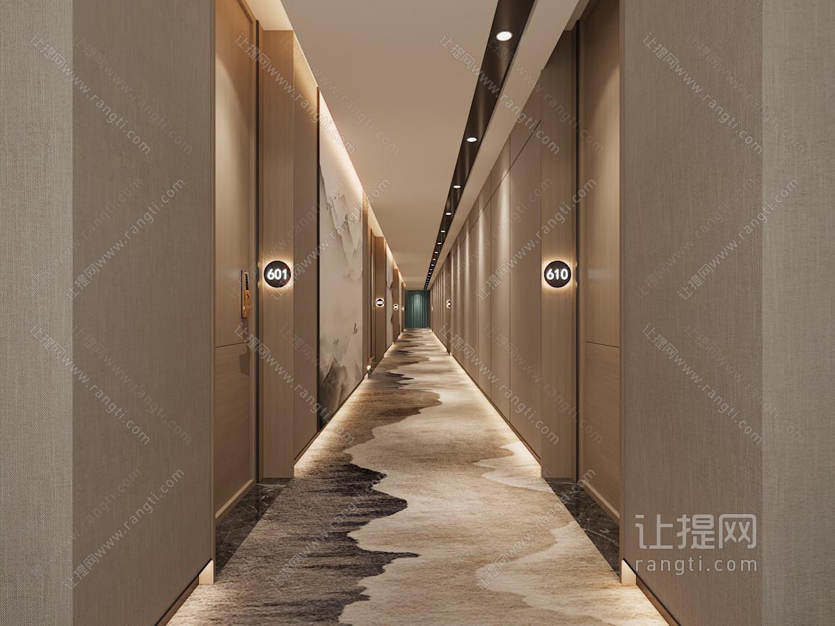 现代酒店过道
