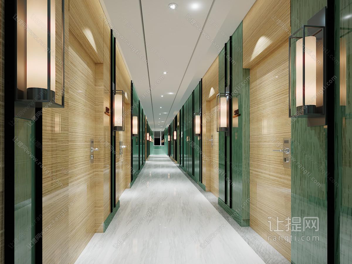 新中式酒店过道
