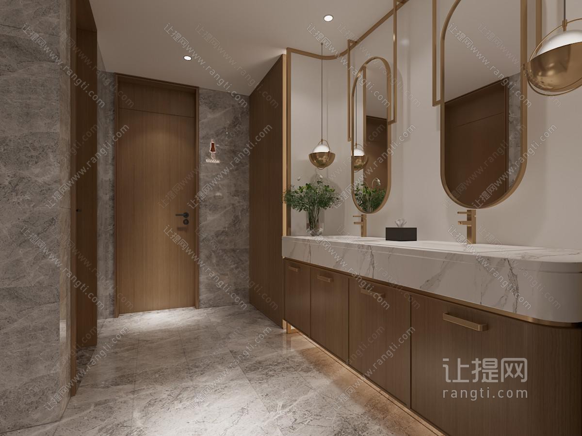 现代公共卫生间、洗手间