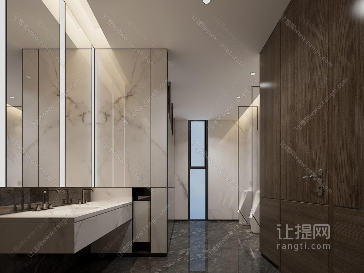 现代公共卫生间、洗手间