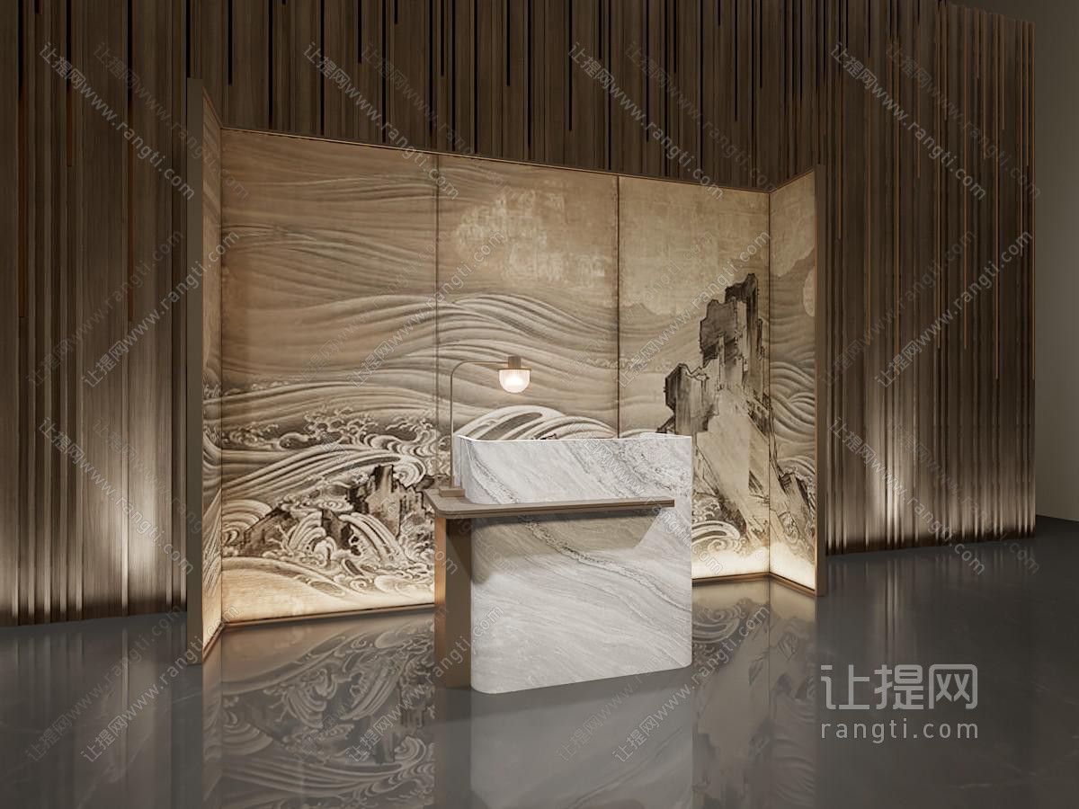新中式大堂前台接待