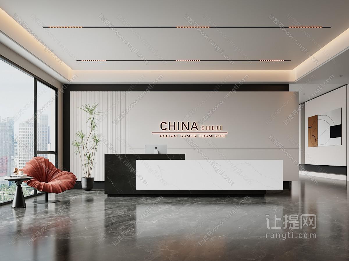 现代公司大堂前台接待