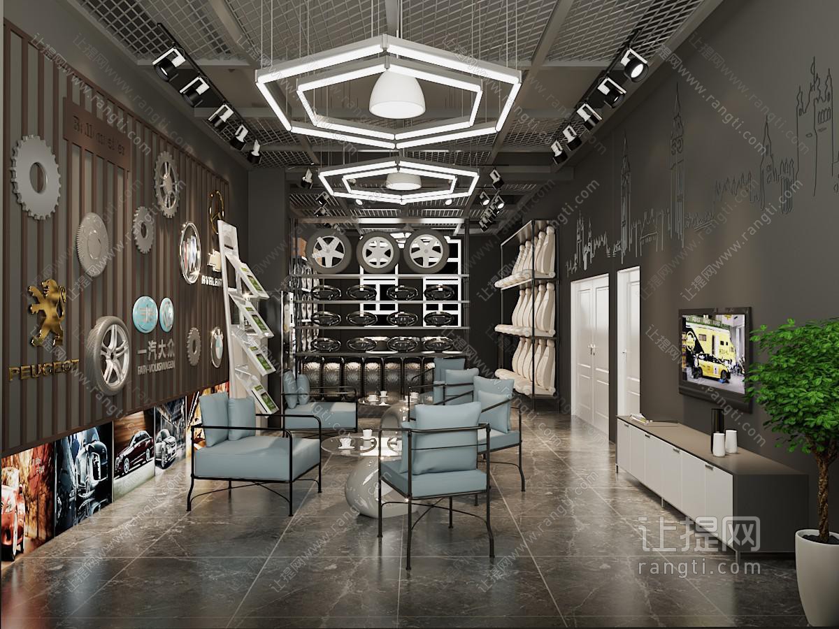 工业风loft汽车零部件配件专卖店