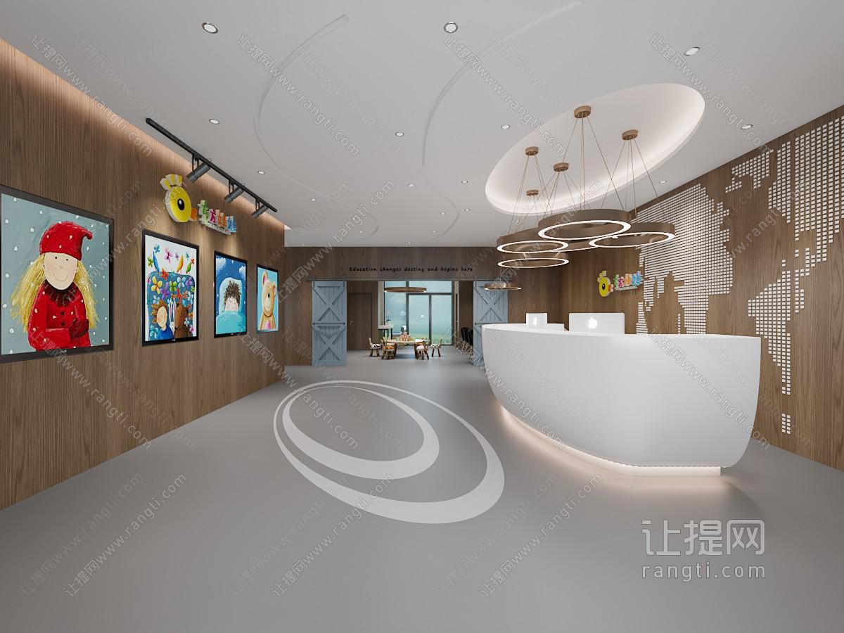 现代大堂前台接待