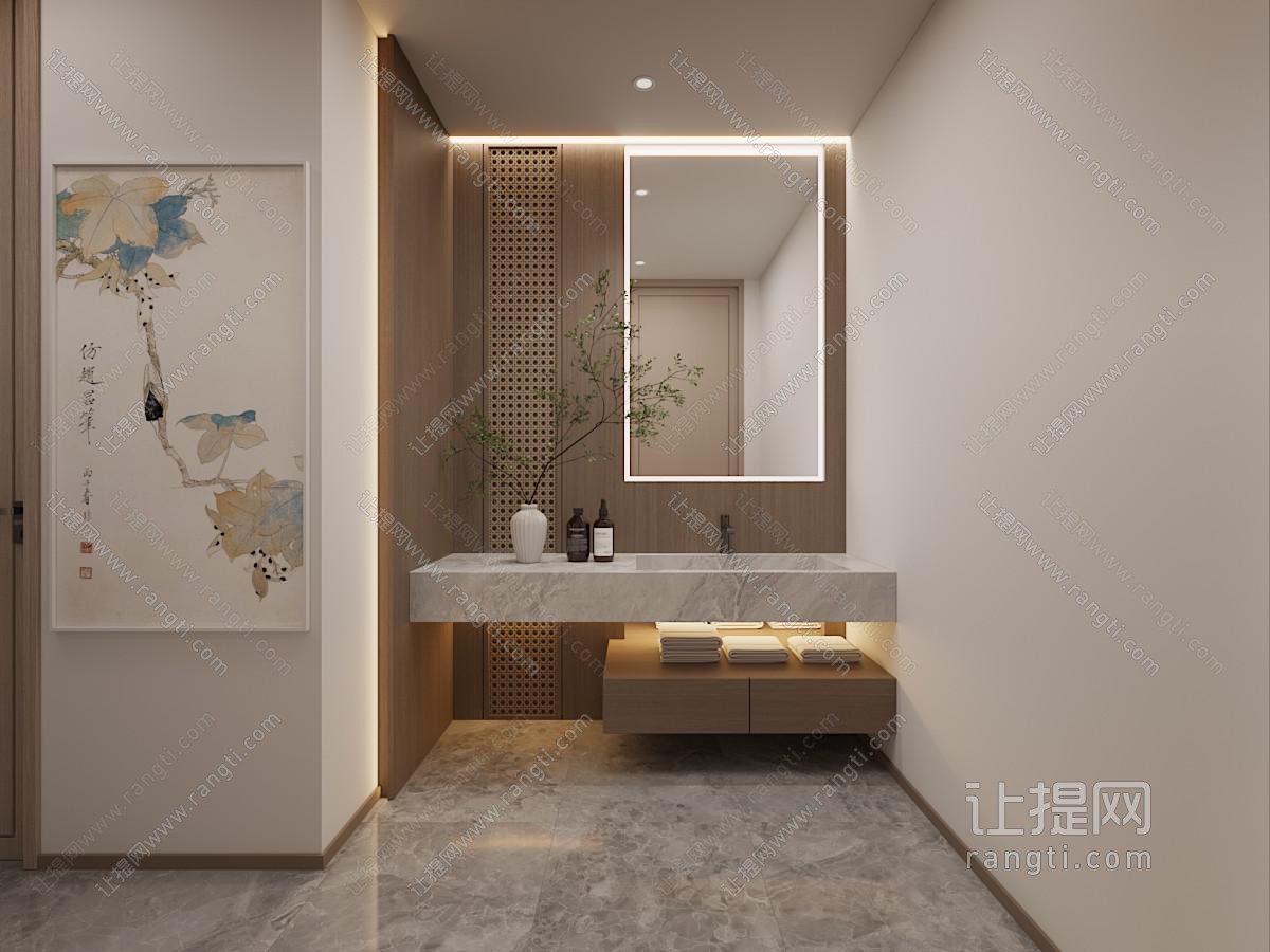 新中式洗手间、卫浴间