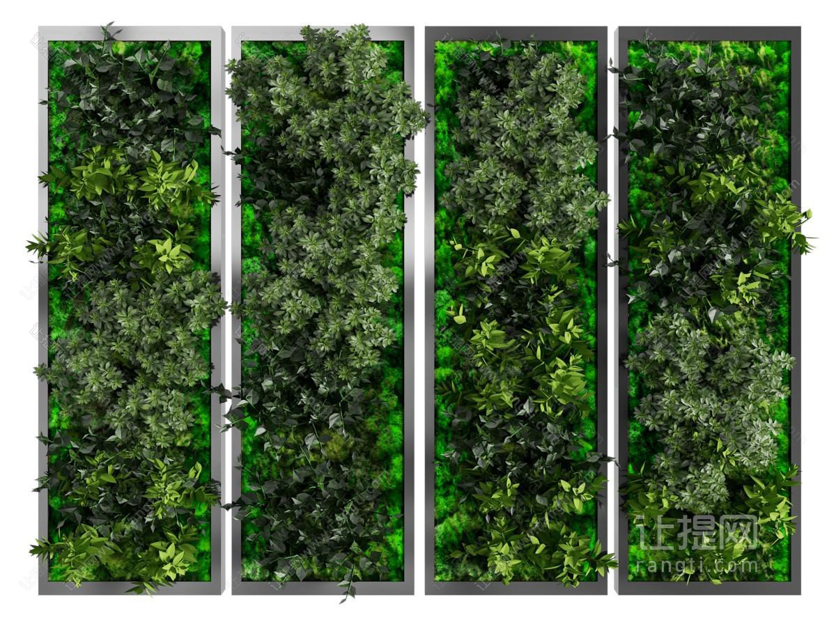 现代长方形植物墙、绿植墙