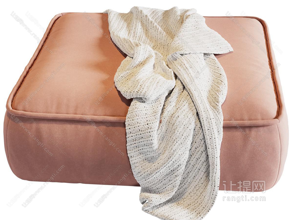 现代布艺方形沙发凳子