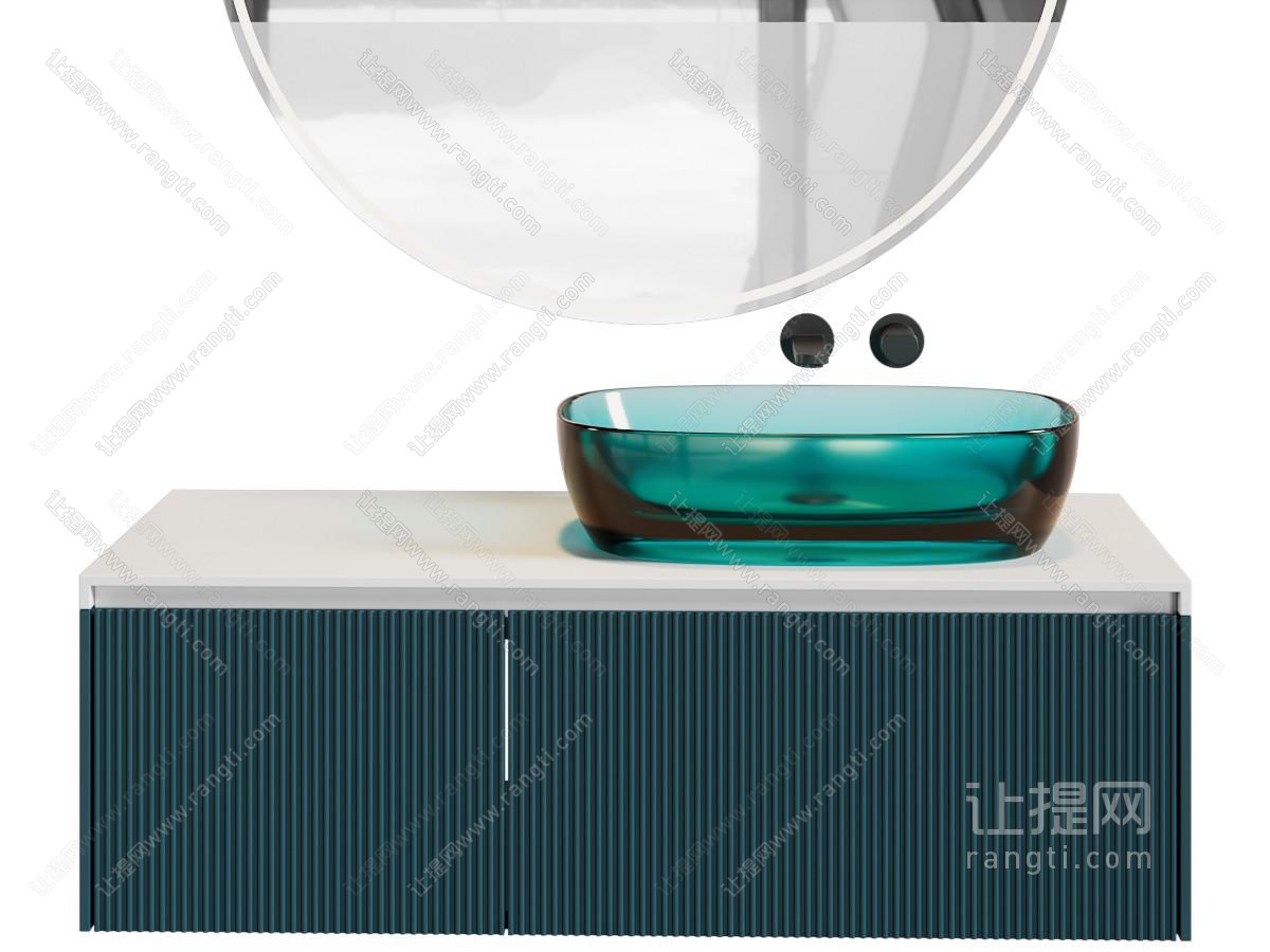 现代悬挂式洗手台、镜子