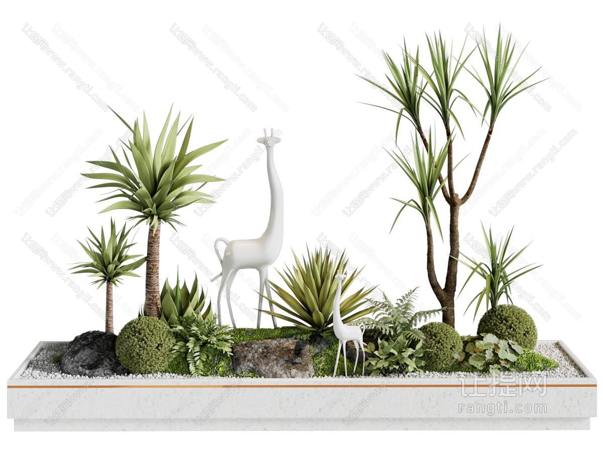 现代花坛花草景观园艺小品