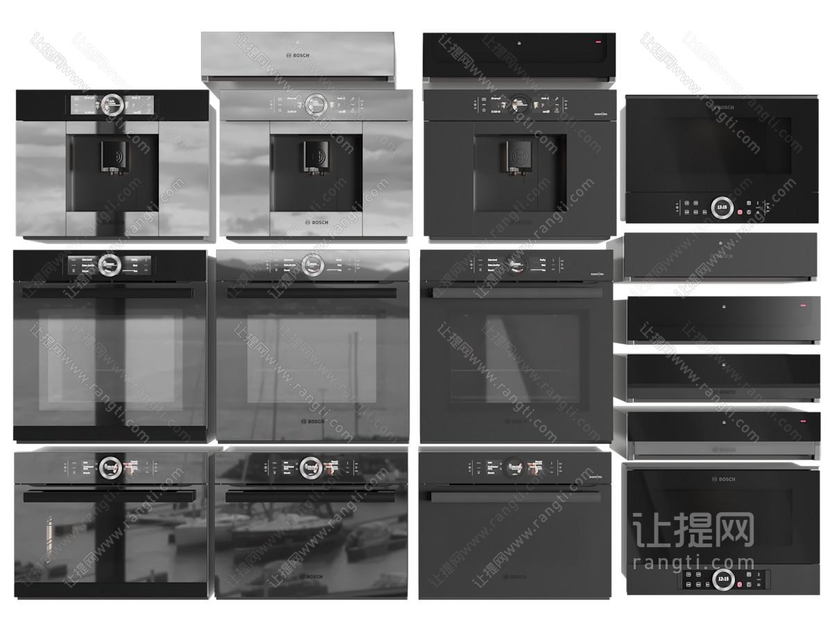 现代微波炉、烤箱厨房电器