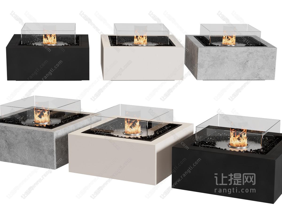 现代方形壁炉火炉