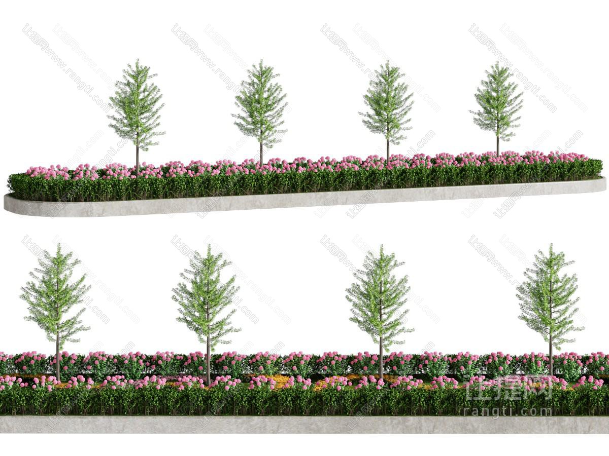 现代花坛花草树木景观园艺小品