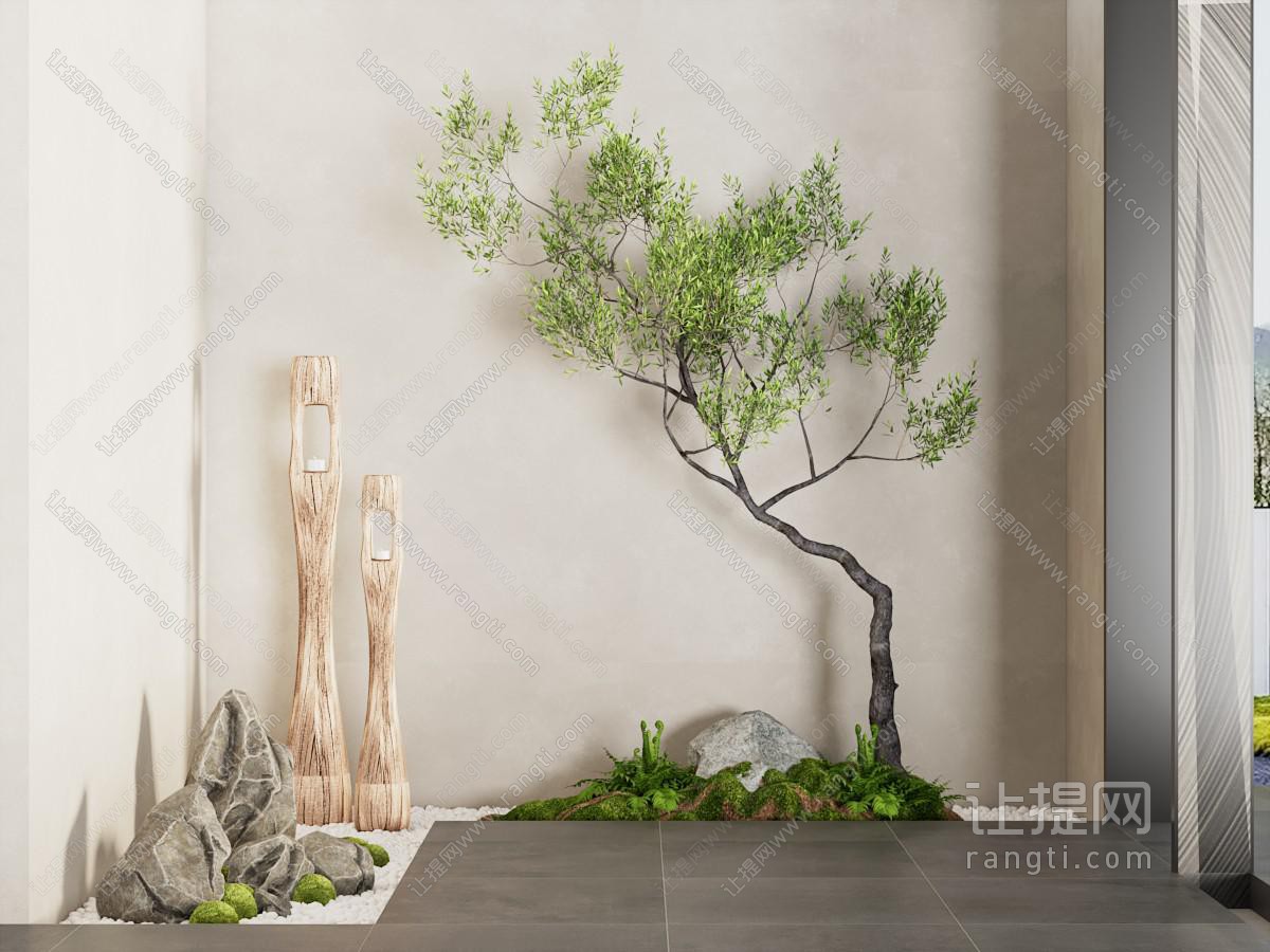 新中式石头 装饰灯室内景观园艺小品