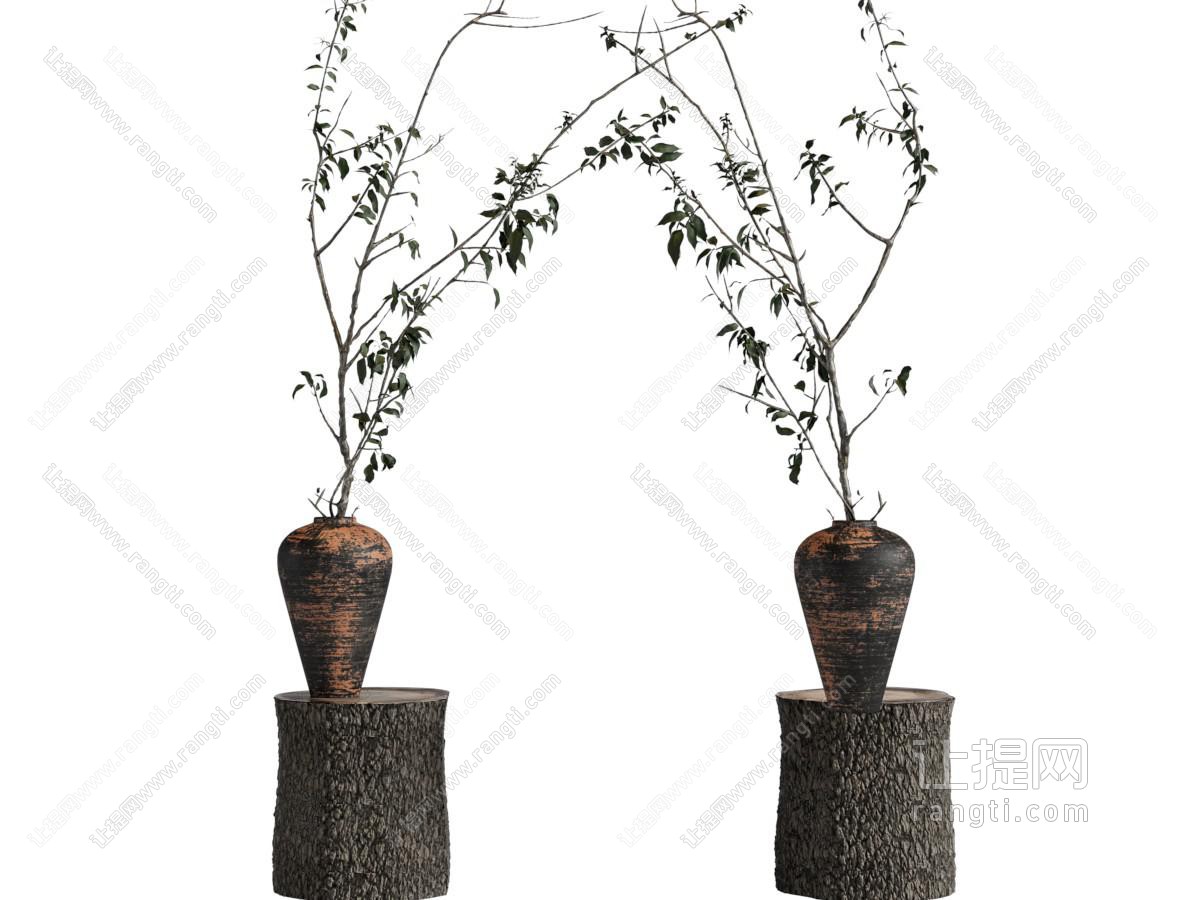 侘寂风花瓶花卉摆件