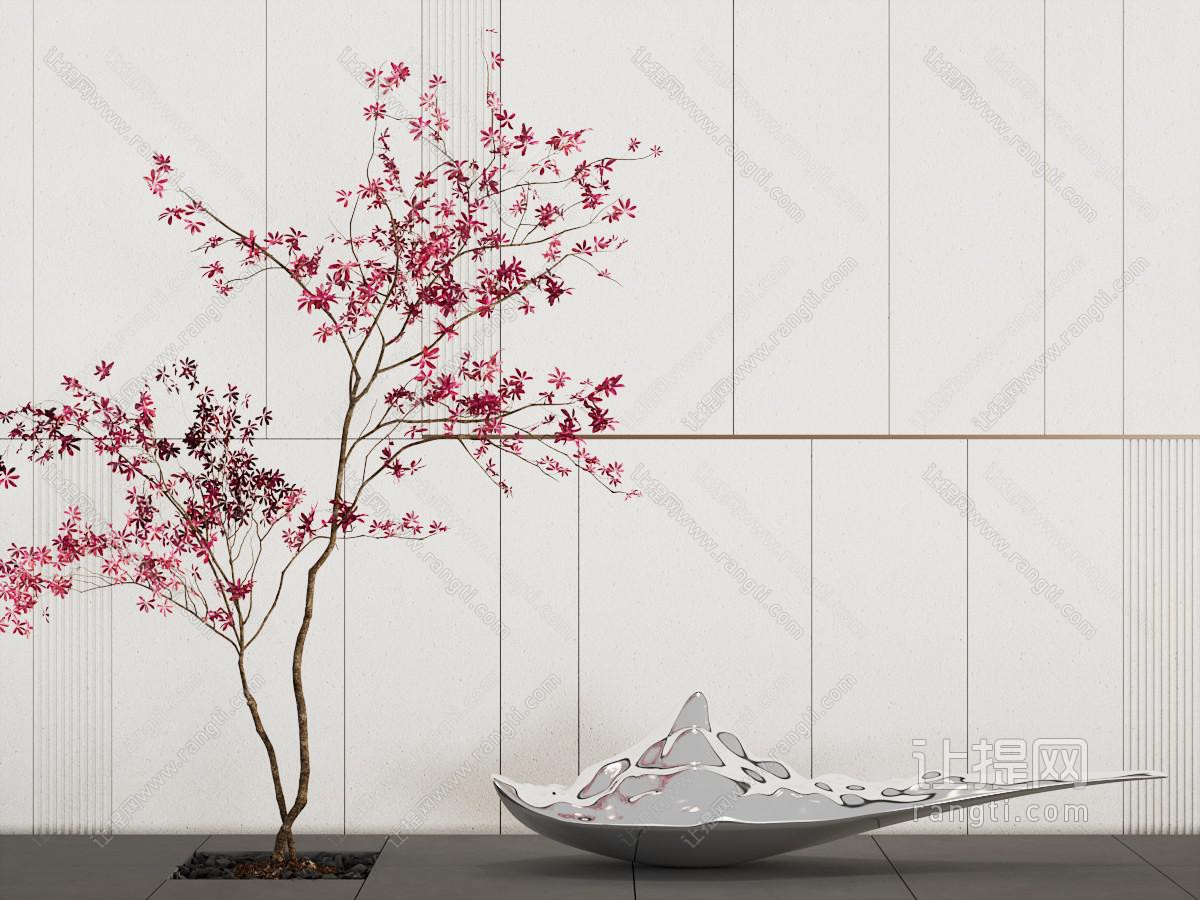 新中式枫树、雕塑景观园艺小品