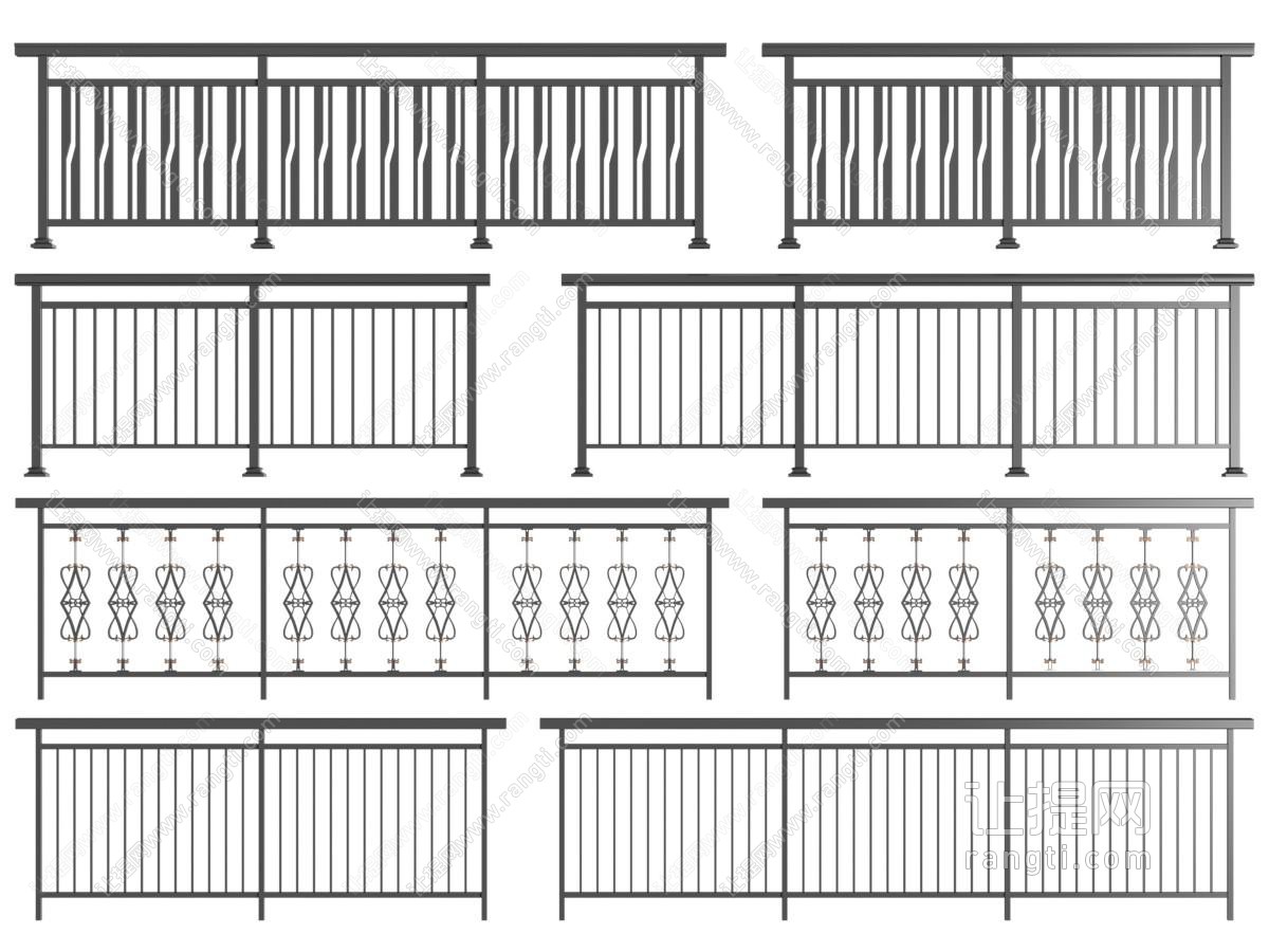 现代铁艺栏杆、护栏、围栏