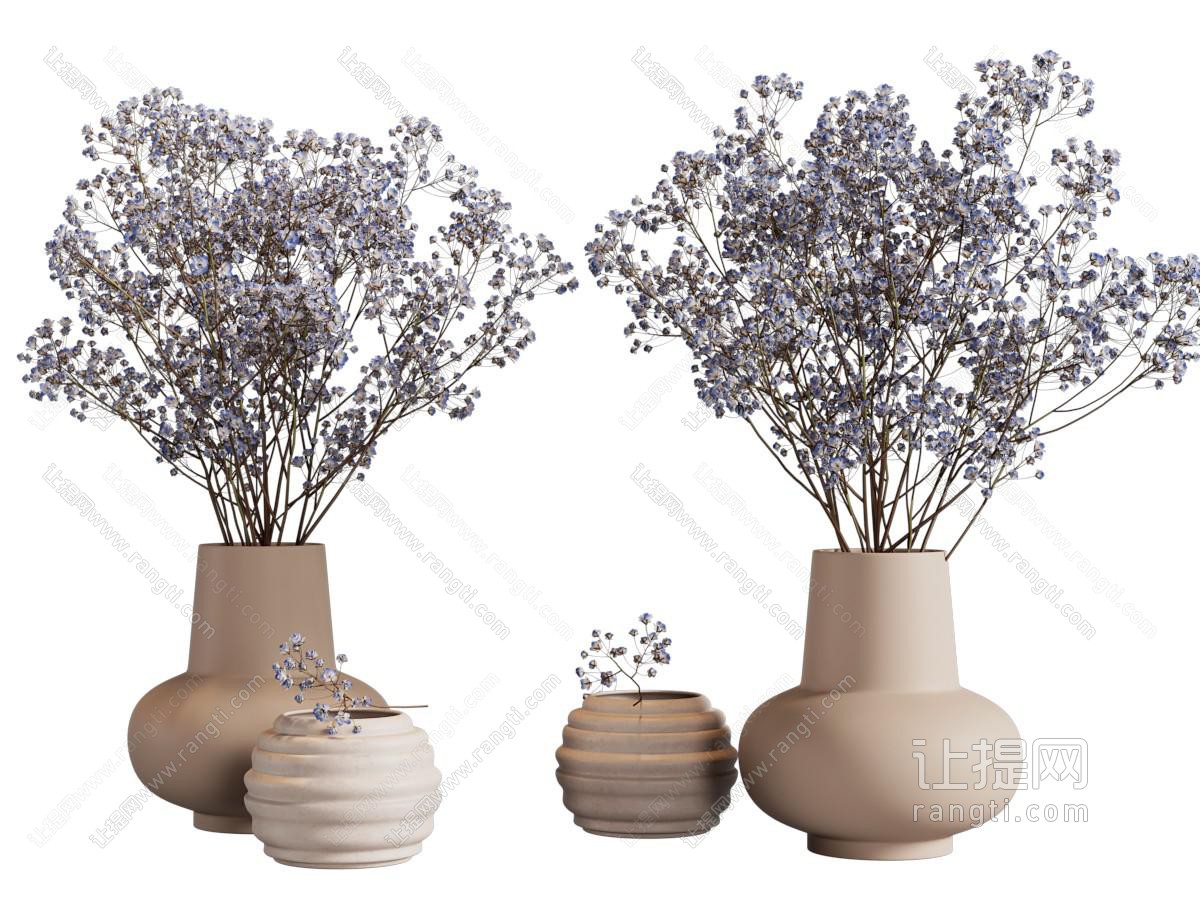 侘寂风花瓶花卉