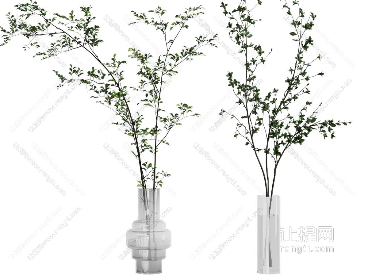 现代玻璃花瓶花卉