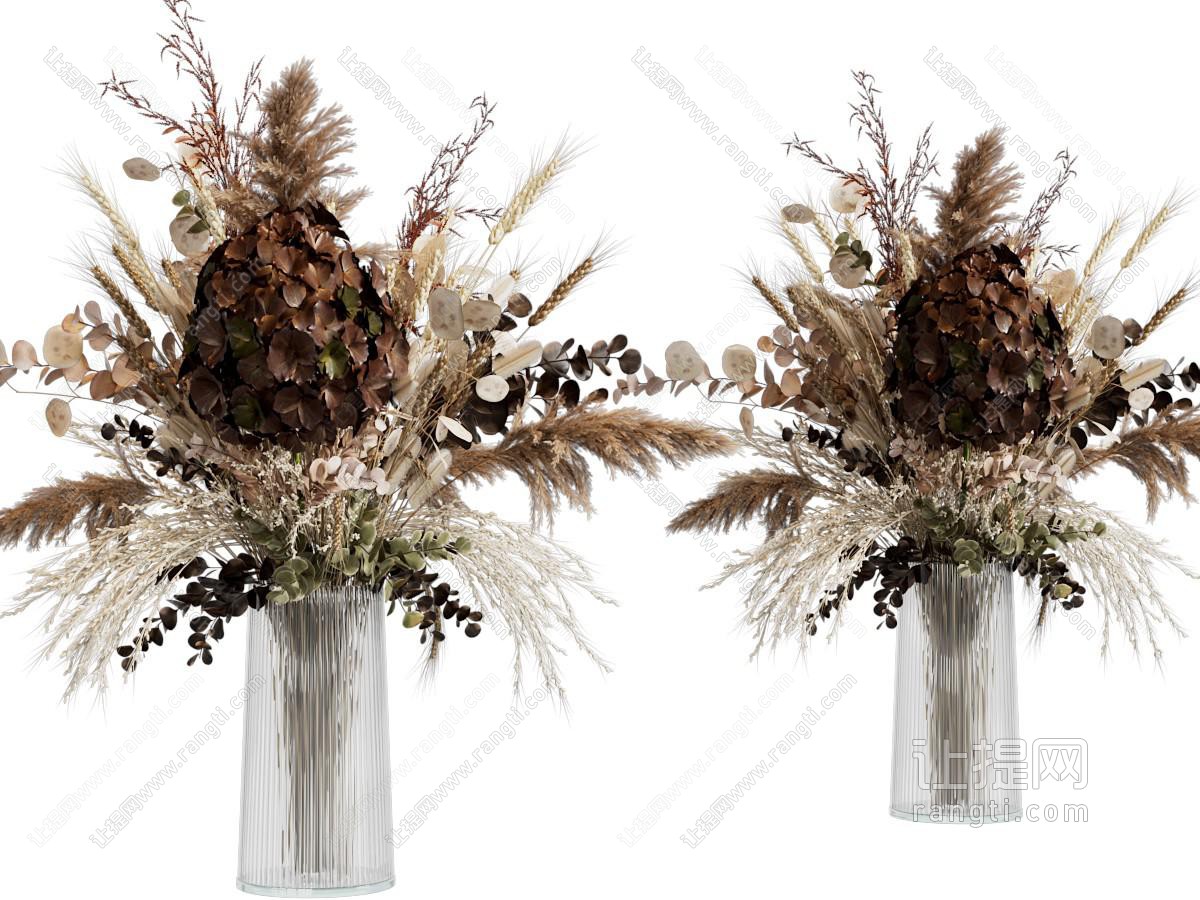 现代玻璃花瓶花卉