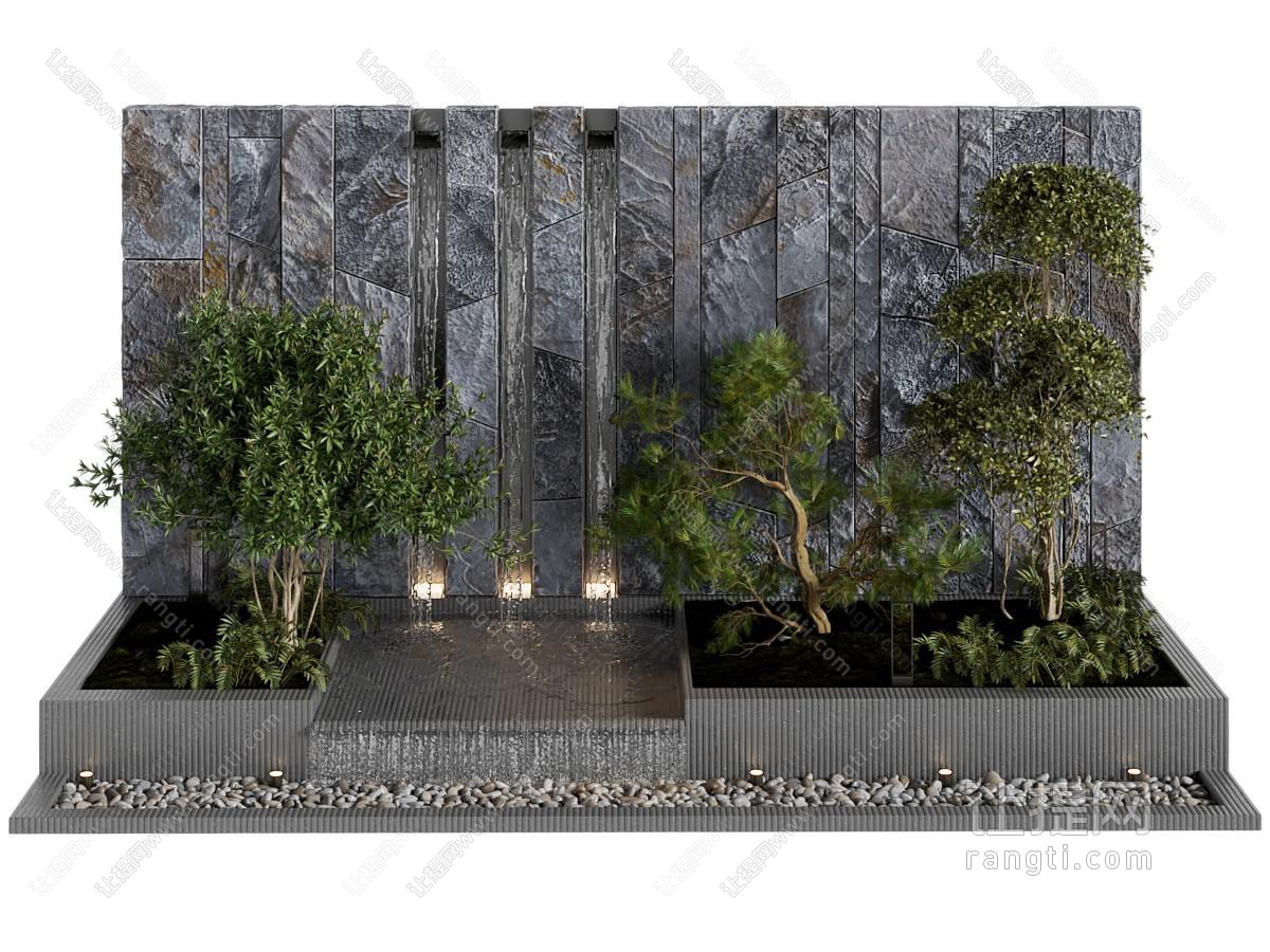现代庭院花坛水景园艺小品