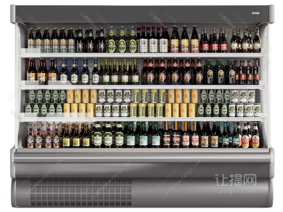 现代超市便利店啤酒货架 冷藏柜 展柜 冰箱