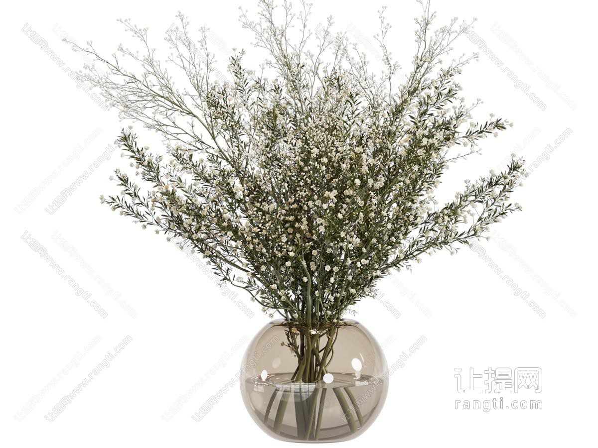 现代玻璃花瓶花卉