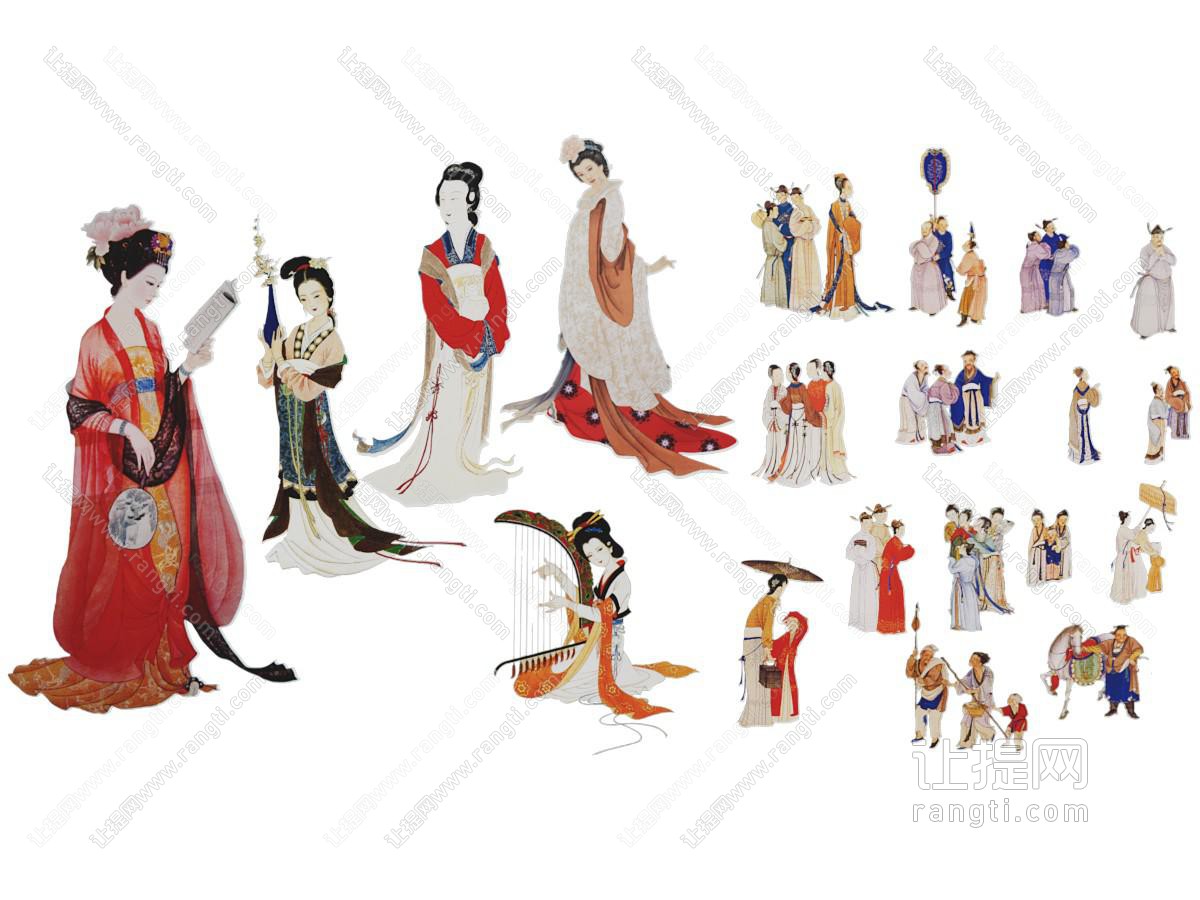 新中式仕女 中古人物 百姓 王侯将相