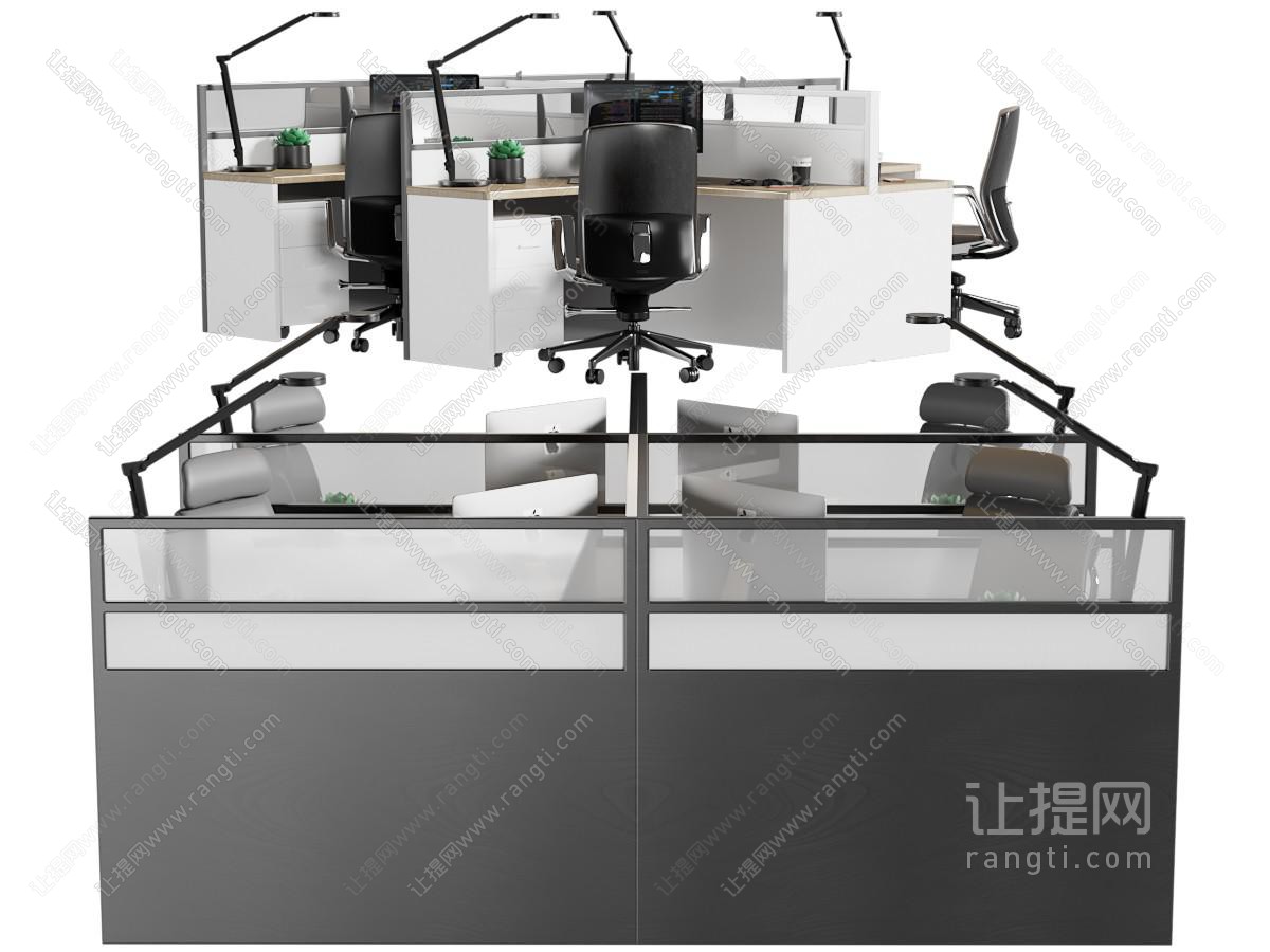 现代办公桌椅组合