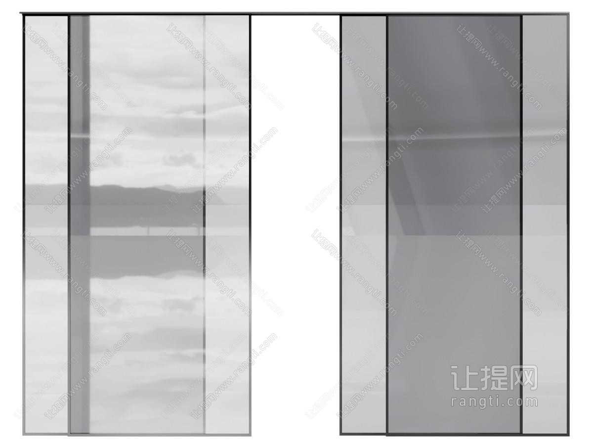 现代玻璃推拉门