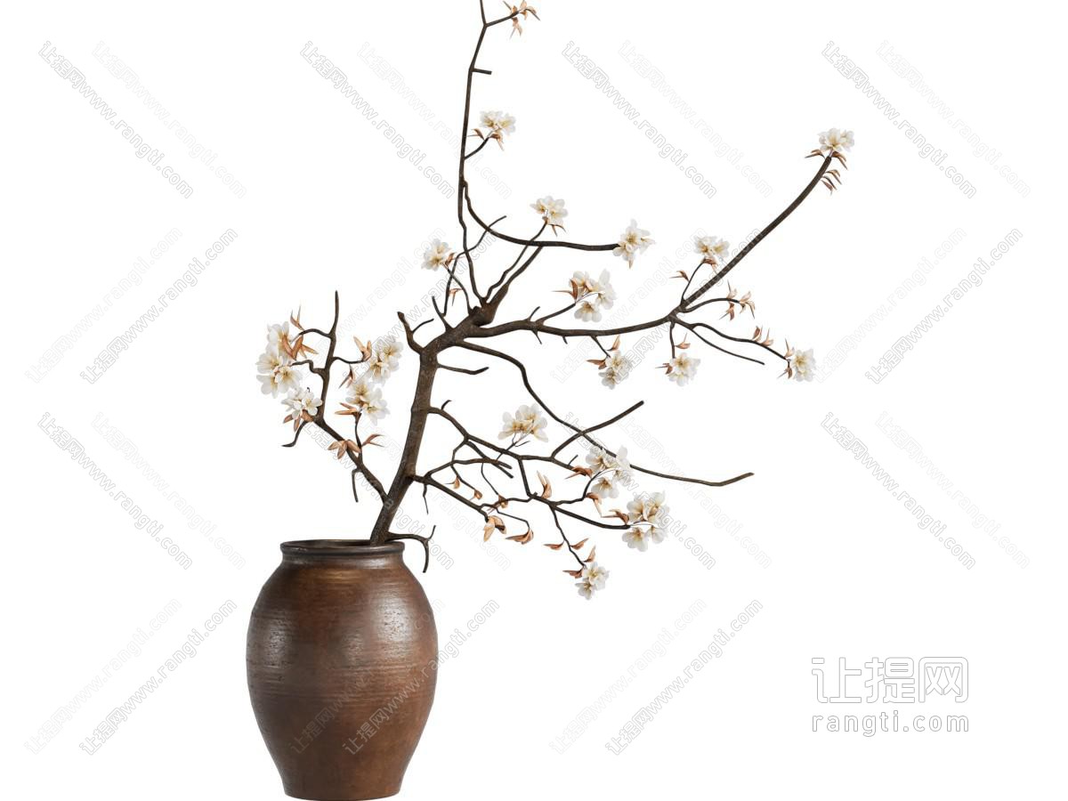 侘寂风陶艺器皿花瓶花卉