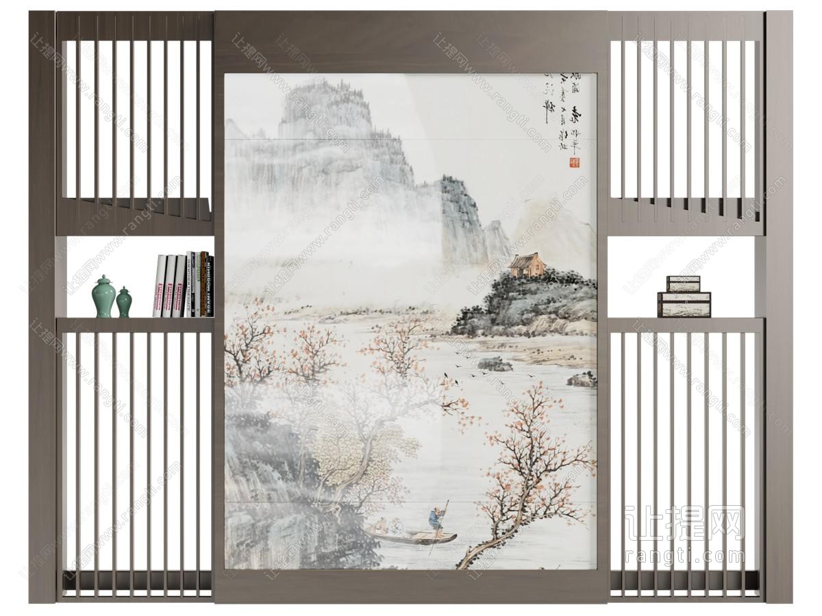 新中式背景墙、隔断
