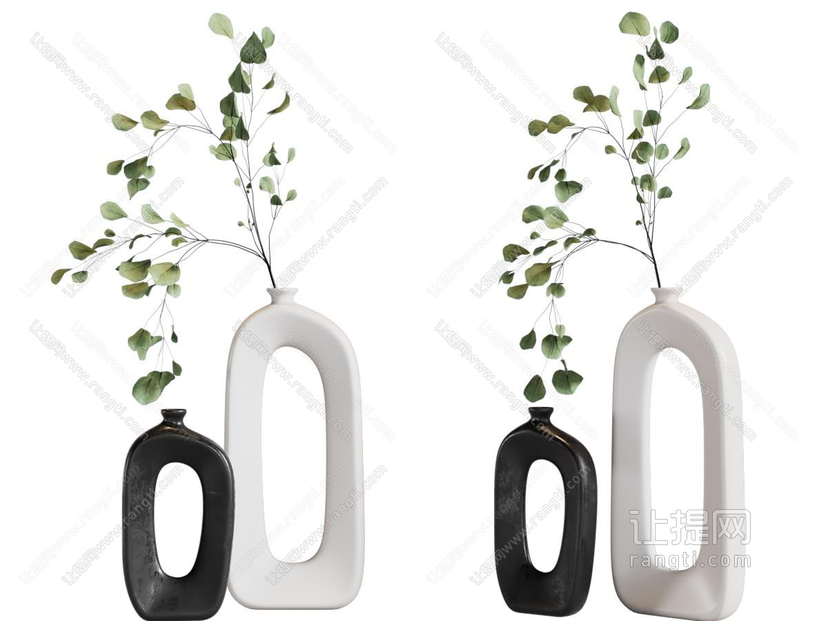现代花瓶花卉