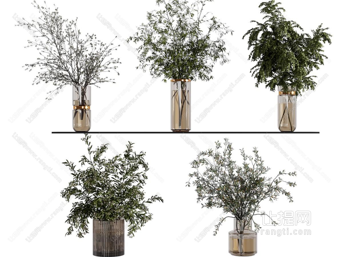 现代花瓶花卉