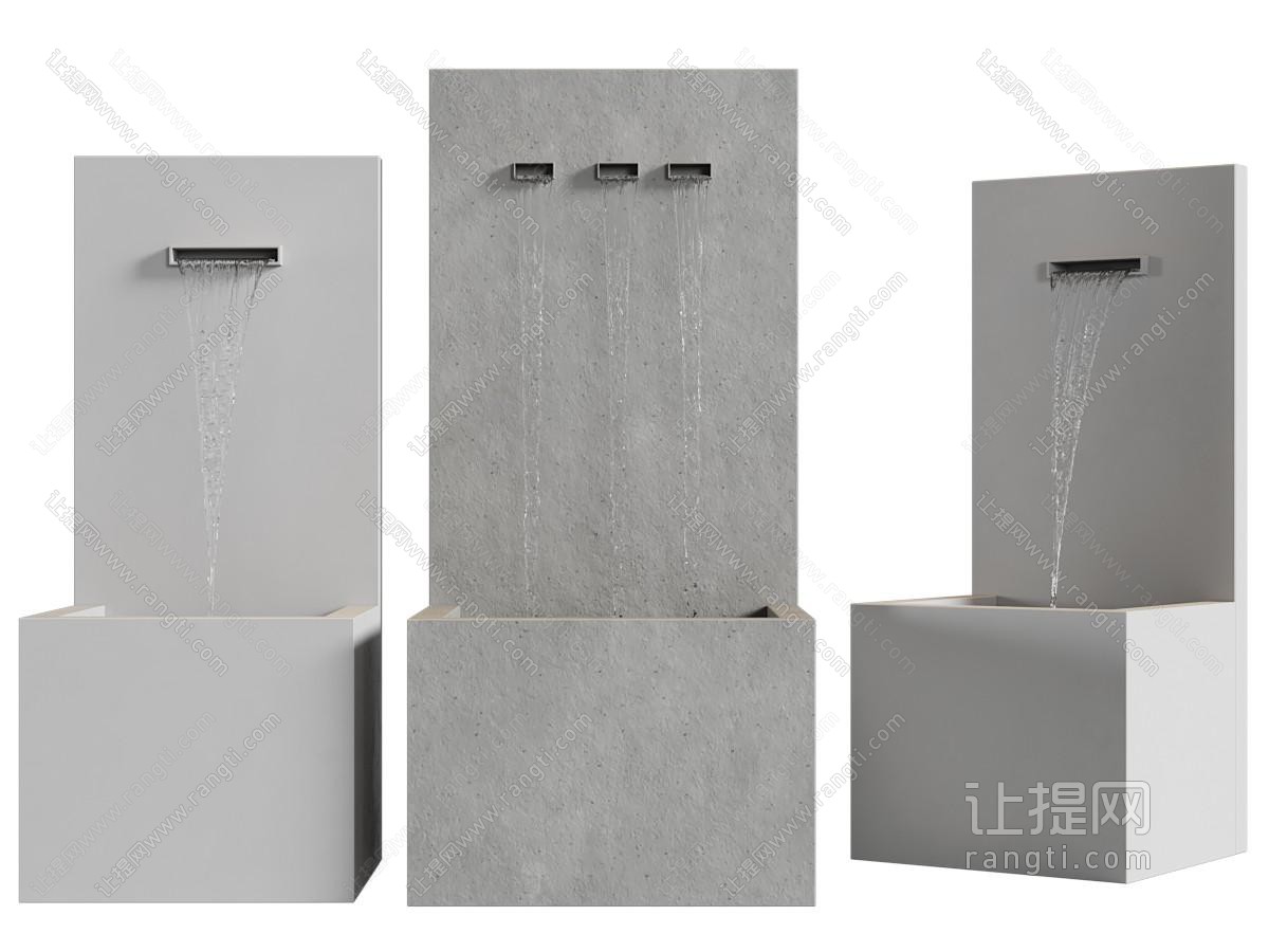 现代瀑布水池