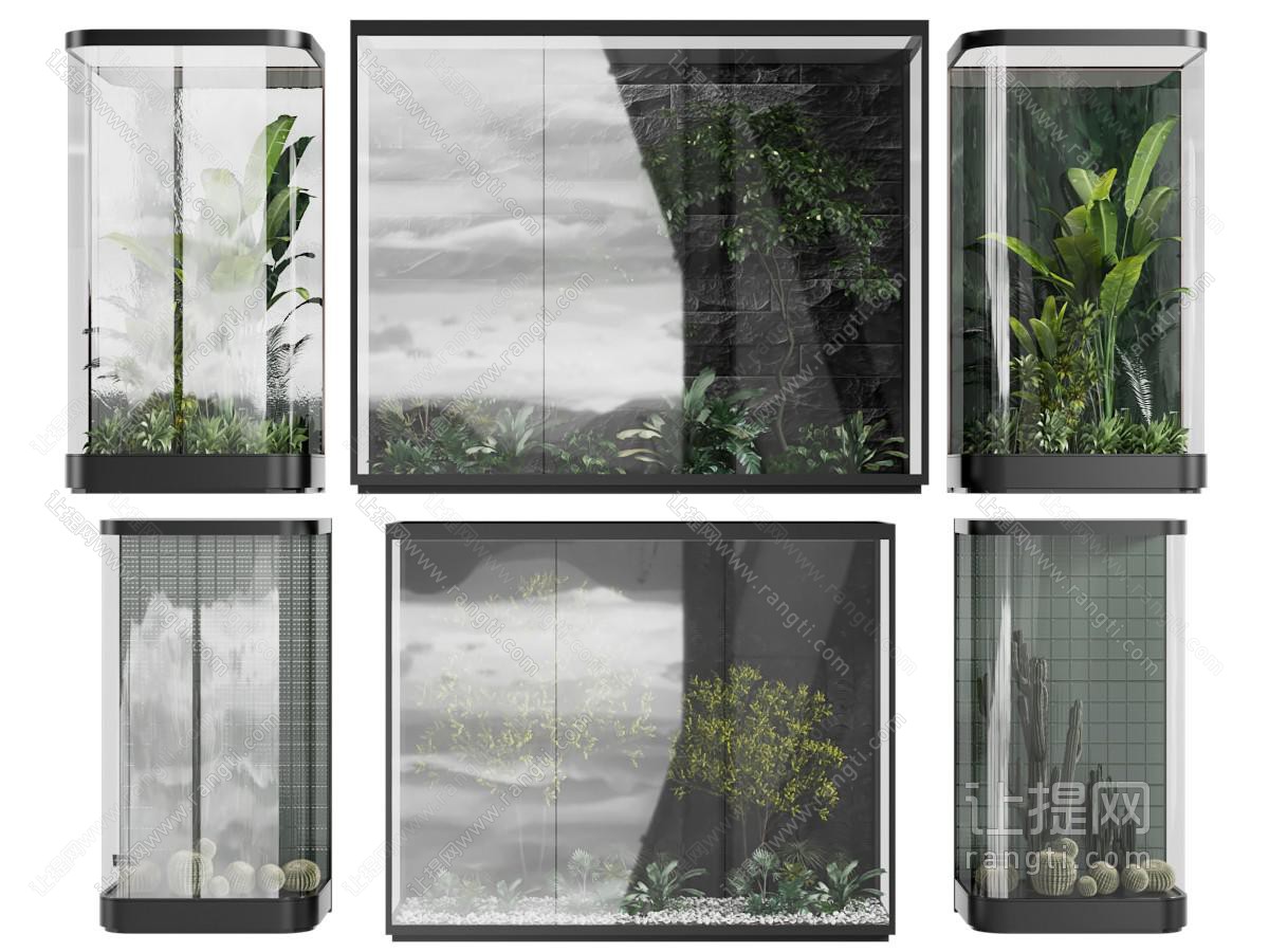现代室内玻璃植物景观园艺小品